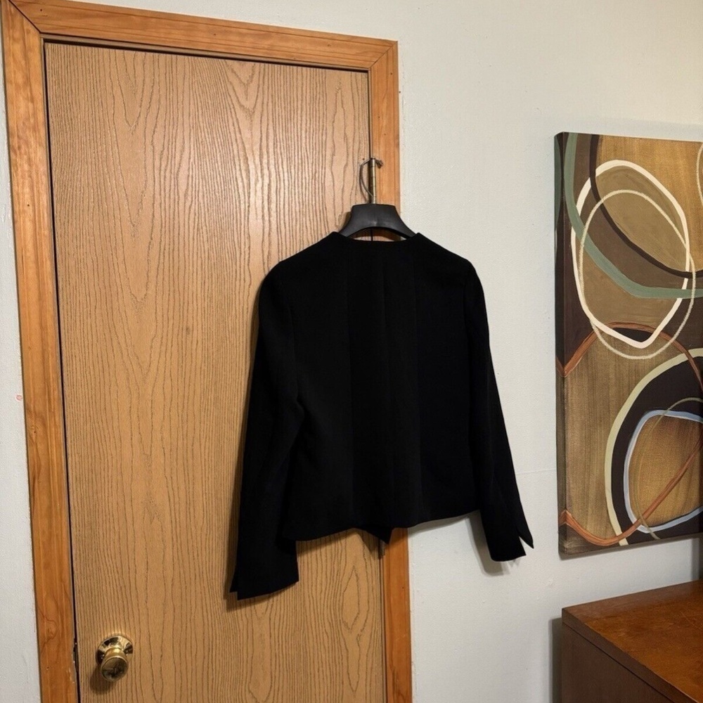 Talbots Size 12 Solid Black One-Button Long Sleev… - image 2